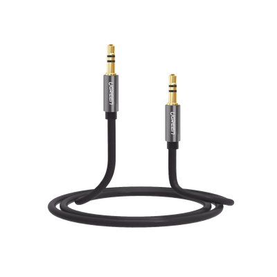 Cable Auxiliar 5 Metros / Conector 3.5mm a 3.5mm / Macho a Macho / Cubierta de TPE / Carcasa de Aluminio / Color Negro