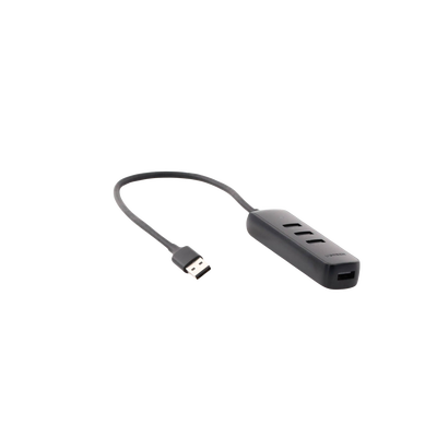 HUB USB-A 3.0 4 en 1 | 4 Puertos USB-A 3.0 (5Gbps) | Cable de 25 cm | Indicador Led | Ideal para Transferencia de Datos | Entrada USB-C para alimentar equipos de mayor consumo como discos duros | Color Negro.