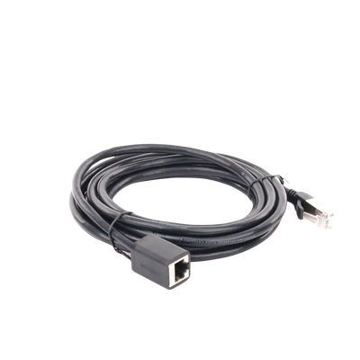 Cable de Extensión Cat6 RJ45 F/UTP / Macho a Hembra / 3m / Método de conexión 568B / Velocidad de transmisión 1000Mbps / Ancho de banda del canal 250MHz /Caja de Cobre / Negro