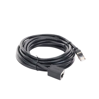 Cable de Extensión Cat6 RJ45 F/UTP / Macho a Hembra / 5m / Método de conexión 568B / Velocidad de transmisión 1000Mbps / Ancho de banda del canal 250MHz /Caja de Cobre / Negro