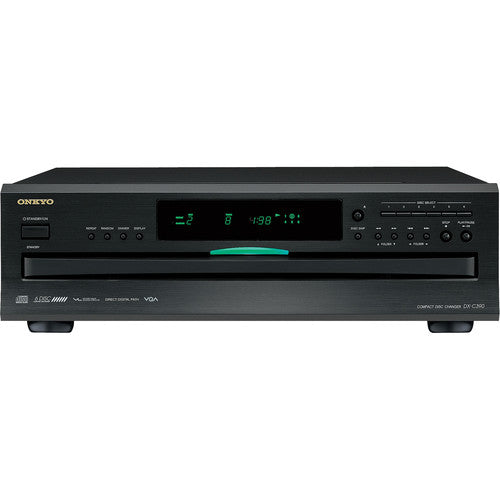 ONKYO DX-C390: Repruductor de CD de 6 discos, calidad audiofila (VLSC), Reproducción MP3, DAC de 192 kHz/24 bits. Sonido puro y sin jitter para tu colección musical. Fiable y fácil de usar, ideal para sistemas estéreo y hifi.