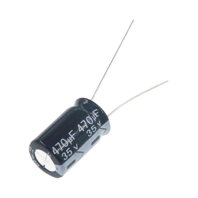 Capacitor Electrolítico de Aluminio, Radial de 470 µFd, 35 Vcc, 105 °C, 10 x 20 mm.