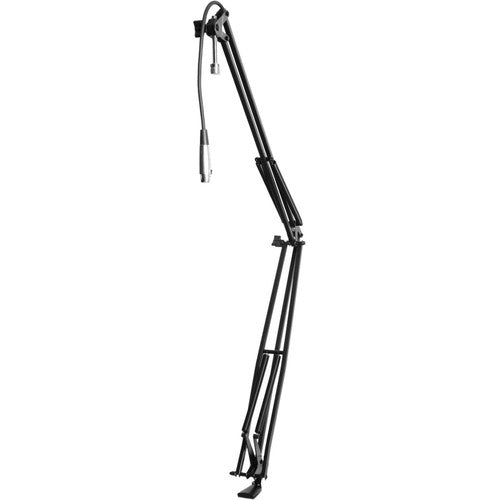 ON STAGE MBS5000 Soporte de micrófono de estudio, con brazo articulado y cable XLR interno pre instalado, Longitud del brazo vertical y horizontal: 49.53 cm. Color Negro