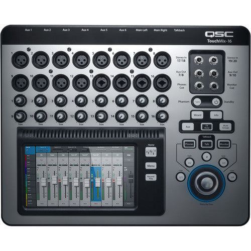 QSC TouchMix-16 Mezclador digital compacto con pantalla táctil, 22 Entradas totales, 12 Salidas, Control inalámbrico mediante aplicación para iPad, Procesamiento DSP, Grabación multipista, Adaptador USB Wi-Fi incluido (copia)