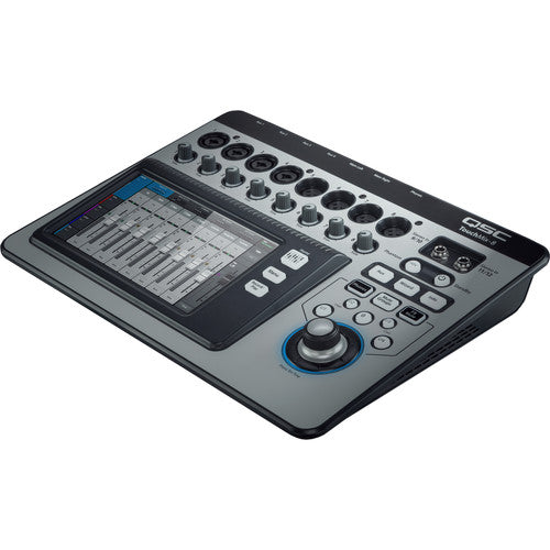 QSC TouchMix-8 Mezclador digital compacto con pantalla táctil, 14 Entradas totales, 6 Salidas, Control inalámbrico mediante aplicación para iPad, Procesamiento DSP, Grabación multipista, Adaptador USB Wi-Fi incluido