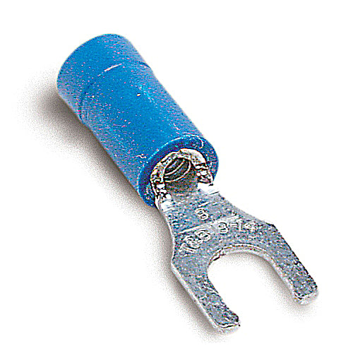 Terminal tipo espada PanTerm para calibre 14-16 Awg, color azul. Paquete de 100pz