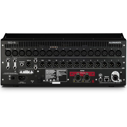 ALLEN & HEATH SQ-5 de 16 Entradas Mono (XLR) expandibles a 48 entradas, 16+1 faders motorizados, 16 preamplificadores de micrófono, Pantalla táctil capacitiva de 7" Interfaz de audio USB 32 x 32 Salida AES 12 mezclas estéreo + LR