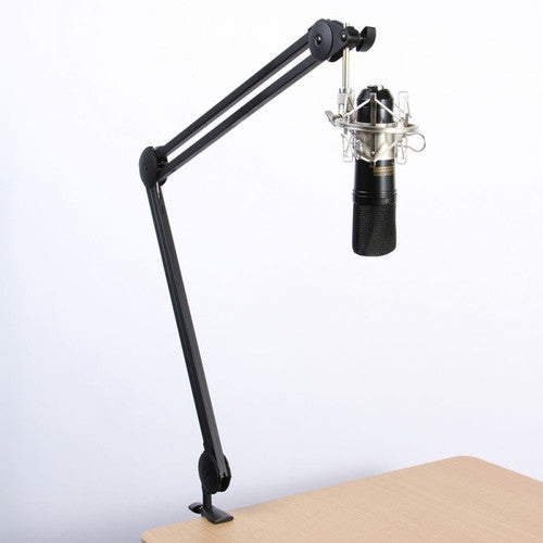 ON STAGE MBS7500 Soporte de micrófono de estudio, con brazo giratorio, Longitud total de 96.52 cm. y  150° de rotación Color Negro