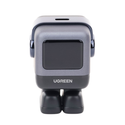 Cargador Mini GaNRobot 30W serie UNO | 1 USB-C de Carga Rápida | Tecnología GaN II | Multiprotocolo PD/QC/SCP/FCA | Carga Inteligente | Pantalla LED | Zapato Magnético Extraíble | Thermal Guard | Color Negro.