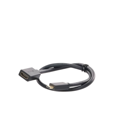 Adaptador Mini HDMI a HDMI (HDMI Tipo C)   / 18Gbps / 4K@60Hz / HDR /  Tecnología 3D / ARC / Carcasa PC+ABS / HDCP/ Longitud de 22 cm