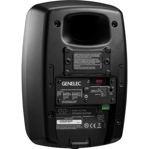 GENELEC 4030CM Altavoz activo, Mystic Black, woofer 5", tweeter ¾", 100W Clase D, respuesta 47 Hz–25 kHz, SPL máx. 110 dB, entrada Euroblock, compensación de sala, ideal para instalaciones comerciales 1 PIEZA
