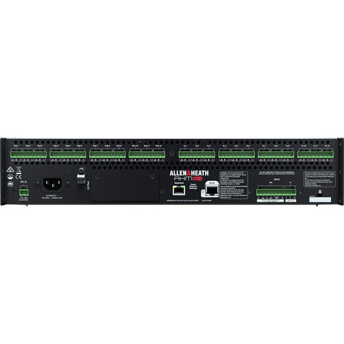 ALLEN & HEATH AHM-64 Procesador de matricial de audio 64 x 64 con 12 Entradas / 12 Salidas analógicas locales, Puerto de E/S para expansión (hasta 128x128), apliicaciones de Distribución de audio, megafonía y conferencias