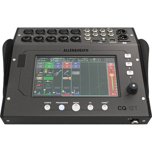 Allen & Heath CQ-12T Mezclador digital compacto de 12 canales con pantalla táctil de 7" Interfaz de audio USB-B de 16 x 18, Grabación y reproducción multipista de 16 x 18 a través de SD, Grabación/reproducción USB estéreo