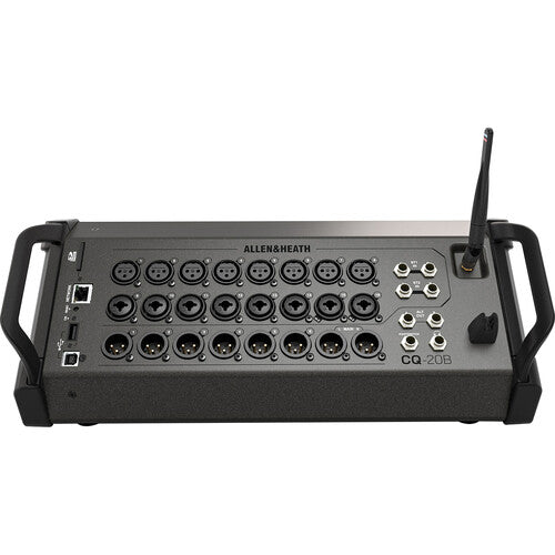 ALLEN & HEATH CQ-20B mezcladora digital de 20 canales ultracompacta, montable en rack.16 entradas Mic/Línea, DSP a 96kHz y Wi-Fi doble banda, control por app CQ MixPad. Ideal para ingenieros de sonido y estudio/grabación, interfaz USB 24x24 y grabación SD