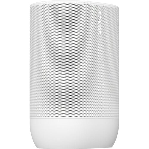 SONOS MOVE2 Altavoz inteligente portátil, Sonido estéreo, Graves a través de un woofer medio ajustado con precisión, Escucha optimizada con ajuste Trueplay, Hasta 24 horas de batería, Base de carga inalámbrica incluida, Transmisión Bluetooth y Wi-Fi