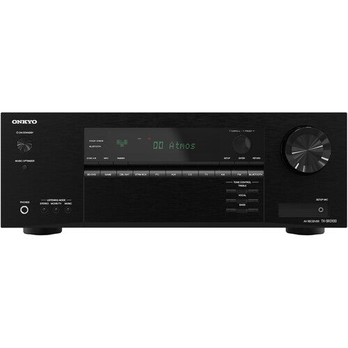 ONKYO TX-SR3100 Receptor A/V Para Teatro en casa 5.2 canales 80 W/Canal Dolby Atmos y DTS:X de 3.1.2 canales. 4K/60p HDR. Certificación THX