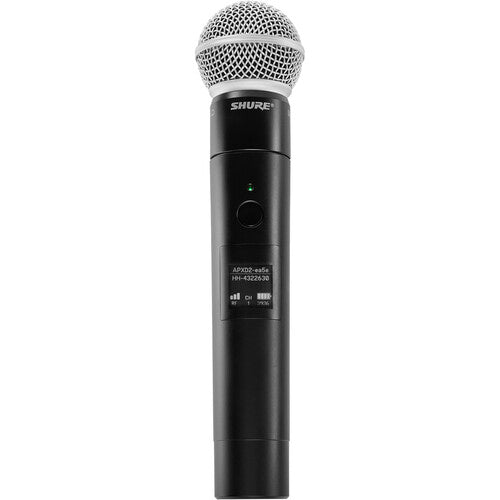 SHURE MXW2X/SM58 Transmisor de micrófono de mano inalámbrico, con cápsula SM58 (1,9 GHz)  con autonomia de hasta 25 horas con batería SB908 incluida. Compatible con los sistemas Microflex Wireless neXt.