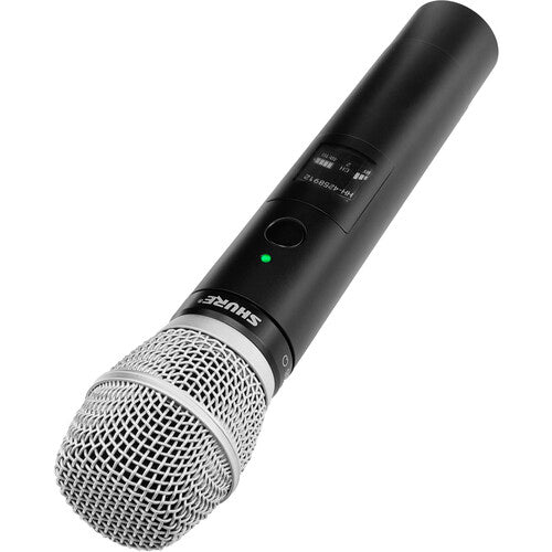 SHURE MXW2X/SM86 Transmisor de micrófono de mano inalámbrico, con cápsula SM86 (1,9 GHz), con autonomia de hasta 25 horas con batería SB908 incluida. Compatible con los sistemas Microflex Wireless neXt.