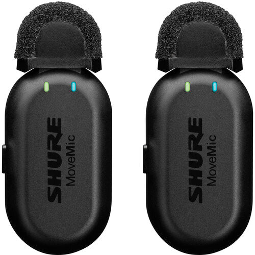 SHURE Move Mic Par Sistema de micrófono inalámbrico con clip de solapa inalámbrico, para dos personas, para dispositivos móviles, para creadores de contenido