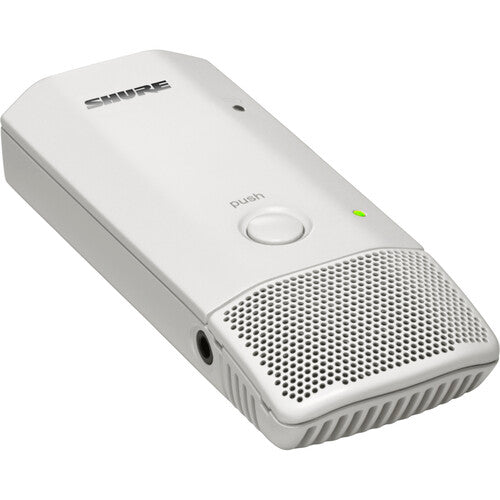 SHURE MXW6XW/O Transmisor de superficie Omnidireccional, Micrófono plano de superficie transmisor inalámbrico, con cápsula omnidireccional, autonomia de hasta 17 horas con bateria SB906 incluida. BLANCO