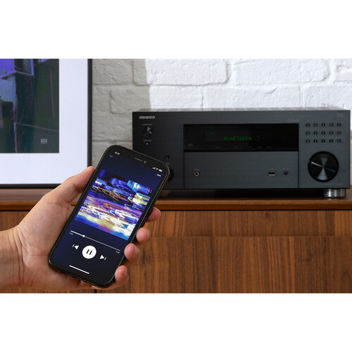 ONKYO TX-RZ30 Receptor A/V de red de 9.2 canales Hasta 100W por canal a 8 ohM, Resolución de video de hasta 8K 6 entradas HDMI / 2 salidas HDMI, Dolby Atmos y sonido envolvente mejorado IMAX Certificación THX, Compatibilidad Sonos con Sonos multizona