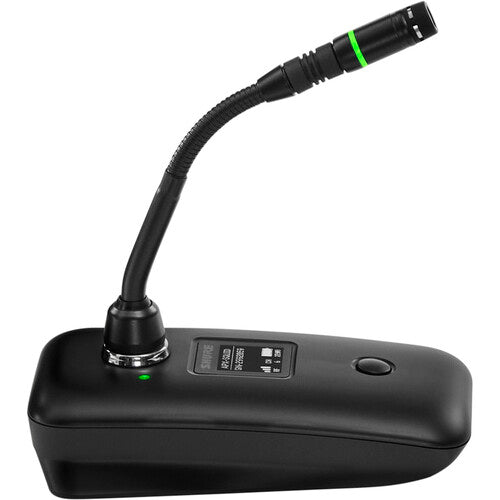 SHURE MXW8X NeXt Base de transmisor inalámbrico,para cuello de ganso, Modo de silencio programable, pantalla LCD, Cifrado seguro AES-25,6 39 horas con batería recargable
