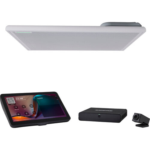 SHURE IMXRK30 IntelliMix Room Kit 30 System para Microsoft Teams Rooms, videoconferencia diseñado para salas chicas y medianas.  Incluye micrófono y altavoz de techo MXA902, cámara Huddly iQ, panel táctil de 11", CPU Windows 11 IoT y DSP IntelliMix Room