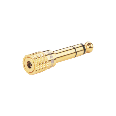 Adaptador (Convertidor) de Audio 3.5mm Hembra a 6.5mm Macho / Plug & Play / Superficie de Rosca Antideslizante / Calidad de sonido sin pérdidas