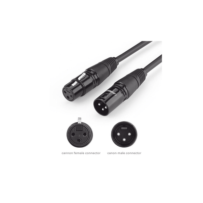 Cable para Micrófono XLR Tipo Canon Macho a Hembra / 10 Metros / Plug & Play / Antiinterferencias / Triple Blindaje / Alta Calidad / Color Negro