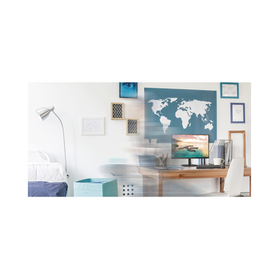 Monitor LED de 23.8" VESA, Resolución 1920 x 1080 Pixeles, Entradas de Video VGA/HDMI. Panel IPS LCD Backlight LED. Ultra Delgado