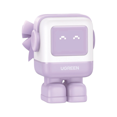Cargador Mini GaNRobot 30W serie UNO | 1 USB-C de Carga Rápida | Tecnología GaN II | Multiprotocolo PD/QC/SCP/FCA | Carga Inteligente | Pantalla LED | Zapato Magnético Extraíble | Thermal Guard | Color Lila.