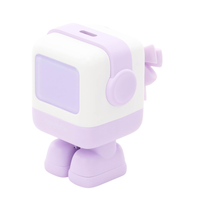 Cargador Mini GaNRobot 30W serie UNO | 1 USB-C de Carga Rápida | Tecnología GaN II | Multiprotocolo PD/QC/SCP/FCA | Carga Inteligente | Pantalla LED | Zapato Magnético Extraíble | Thermal Guard | Color Lila.