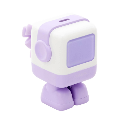 Cargador Mini GaNRobot 30W serie UNO | 1 USB-C de Carga Rápida | Tecnología GaN II | Multiprotocolo PD/QC/SCP/FCA | Carga Inteligente | Pantalla LED | Zapato Magnético Extraíble | Thermal Guard | Color Lila.