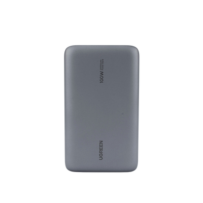 Power Bank de 20000mAh | 3 Salidas 100W Max. | USB-A + 2 USB-C | PD 3.0 | QC3.0 | FCP | SCP | Pantalla Inteligente | Carcasa Ignifuga | Color Gris | Incluye Cable USB de 50cm | Carga tu Laptop de Manera Segura.
