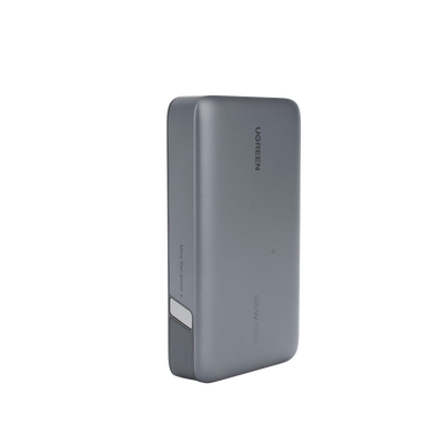Power Bank de 20000mAh | 3 Salidas 100W Max. | USB-A + 2 USB-C | PD 3.0 | QC3.0 | FCP | SCP | Pantalla Inteligente | Carcasa Ignifuga | Color Gris | Incluye Cable USB de 50cm | Carga tu Laptop de Manera Segura.