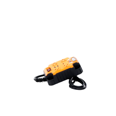 Multicontacto Powerbox 1, con 4 Salidas 120 Vca, 2 USB-A / 1 USB-C, Luces LED Integradas y Soporte Magnético