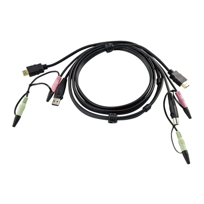 Cable KVM USB HDMI | Audio | 1.8m | Conexión de PC a Conmutador KVM | Compatible con Conmutadores ATEN