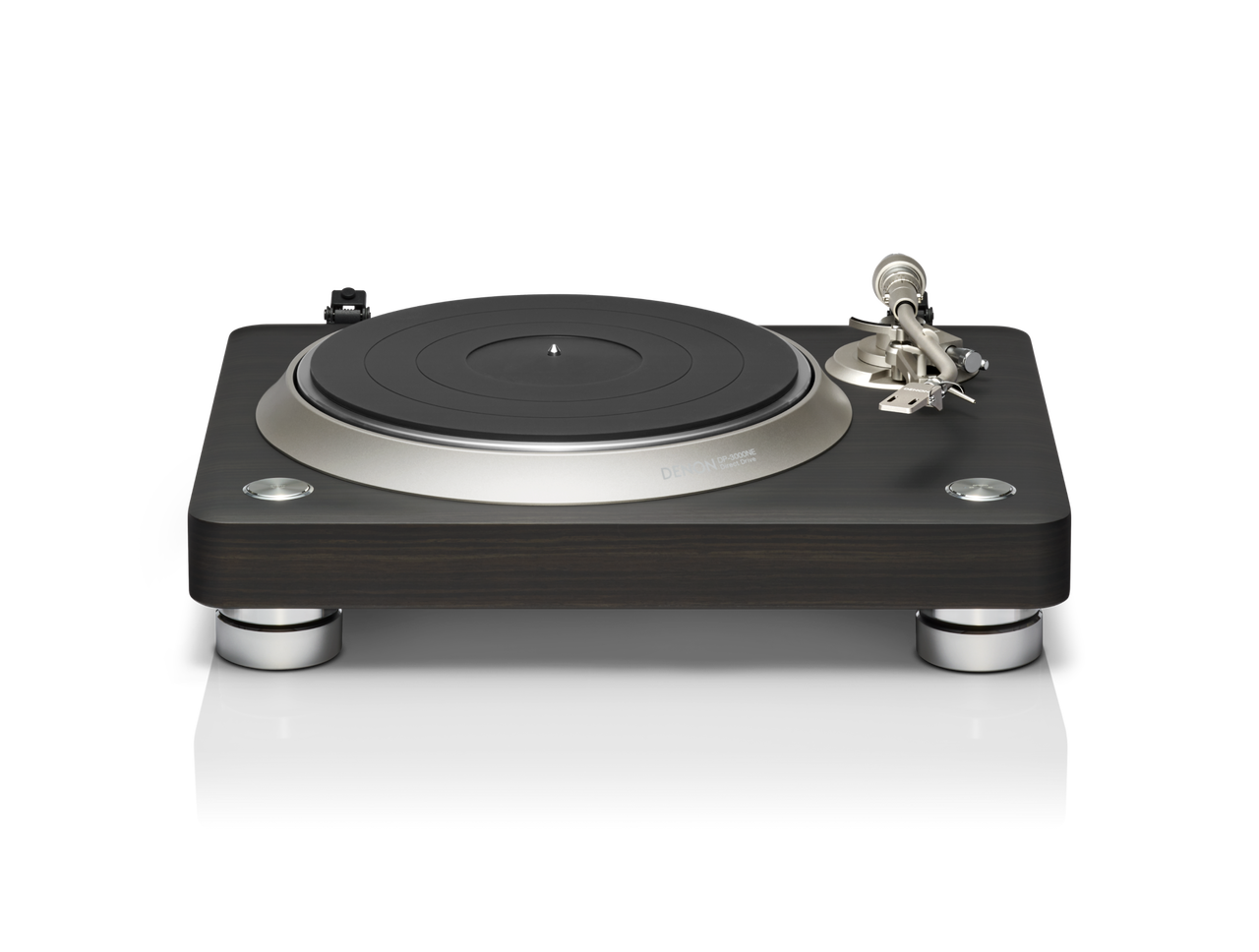 DENON DP-3000NE TORNAMESA Hi-Fi manual de tres velocidades con accionamiento direct, Reproduce discos de vinilo de 33 1/3, 45 y 78 rpm. Brazo de lectura en forma de S con equilibrio estático, Carcasa de aluminio incluida, Cubierta antipolvo extraíble