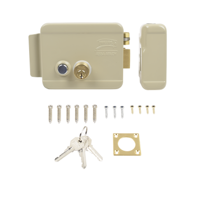 Cerradura Eléctrica / Incluye Llave / Derecha/ Con Botón integrado /Exterior