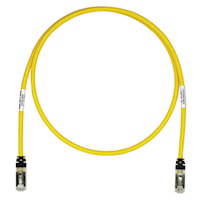 Patch Cord Cat6A, Diametro Reducido 28 AWG, Blindado S/FTP, CM/LS0H, 2m, Color Amarillo
