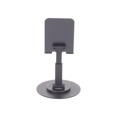 Soporte para Teléfono Celular Giratorio | 360° de Rotación | Angulo Ajustable | Altura Ajustable 17-20cm  | Antideslizante | Ejes Giratorios de Alta Precisión| Plegable | Aluminio | Color Gris