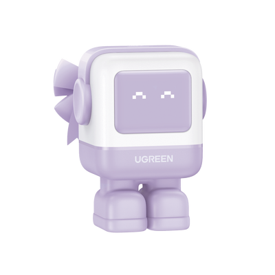Cargador RobotGaN de 65W Serie UNO | 3 Puertos de Carga Rápida | 2 USB-C | 1 USB-A | PD 3.0 | QC 4.0 | Carga Inteligente | Tecnología GaN II | Zapato Magnético Extraíble | Carcasa Ignifuga | Pantalla LED.