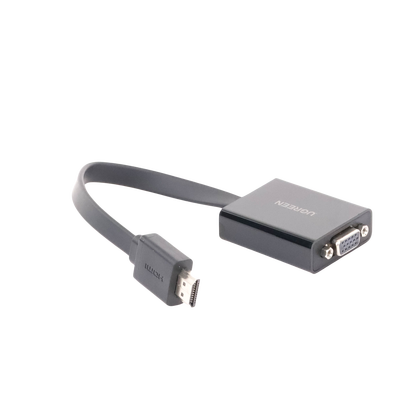 Adaptador HDMI a VGA / Resolución 1080P / Audio 3.5mm / Con Puerto Micro USB para Alimentación / Plug &  Play / No Requiere Controlador / ABS / Flexible y Duradero
