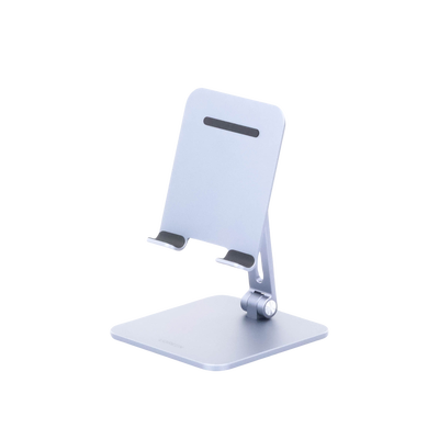 Soporte de Aluminio para IPad & Tablet | Plegable |Angulo Ajustable de 180° y 270° | Base Antideslizante | Protección  de Silicona | Amplia Compatibilidad con dispositivos de 7.9'' a 12.9'' | Aluminio Solido | Color Gris