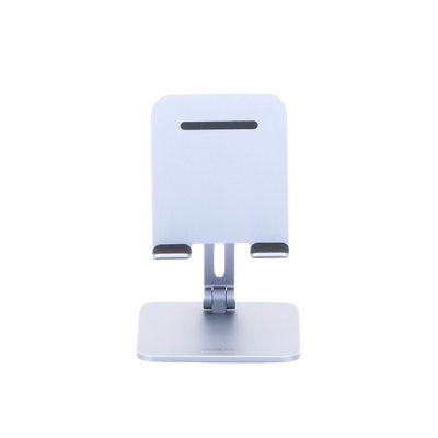 Soporte de Aluminio para IPad & Tablet | Plegable |Angulo Ajustable de 180° y 270° | Base Antideslizante | Protección  de Silicona | Amplia Compatibilidad con dispositivos de 7.9'' a 12.9'' | Aluminio Solido | Color Gris