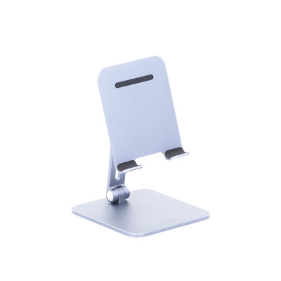 Soporte de Aluminio para IPad & Tablet | Plegable |Angulo Ajustable de 180° y 270° | Base Antideslizante | Protección  de Silicona | Amplia Compatibilidad con dispositivos de 7.9'' a 12.9'' | Aluminio Solido | Color Gris