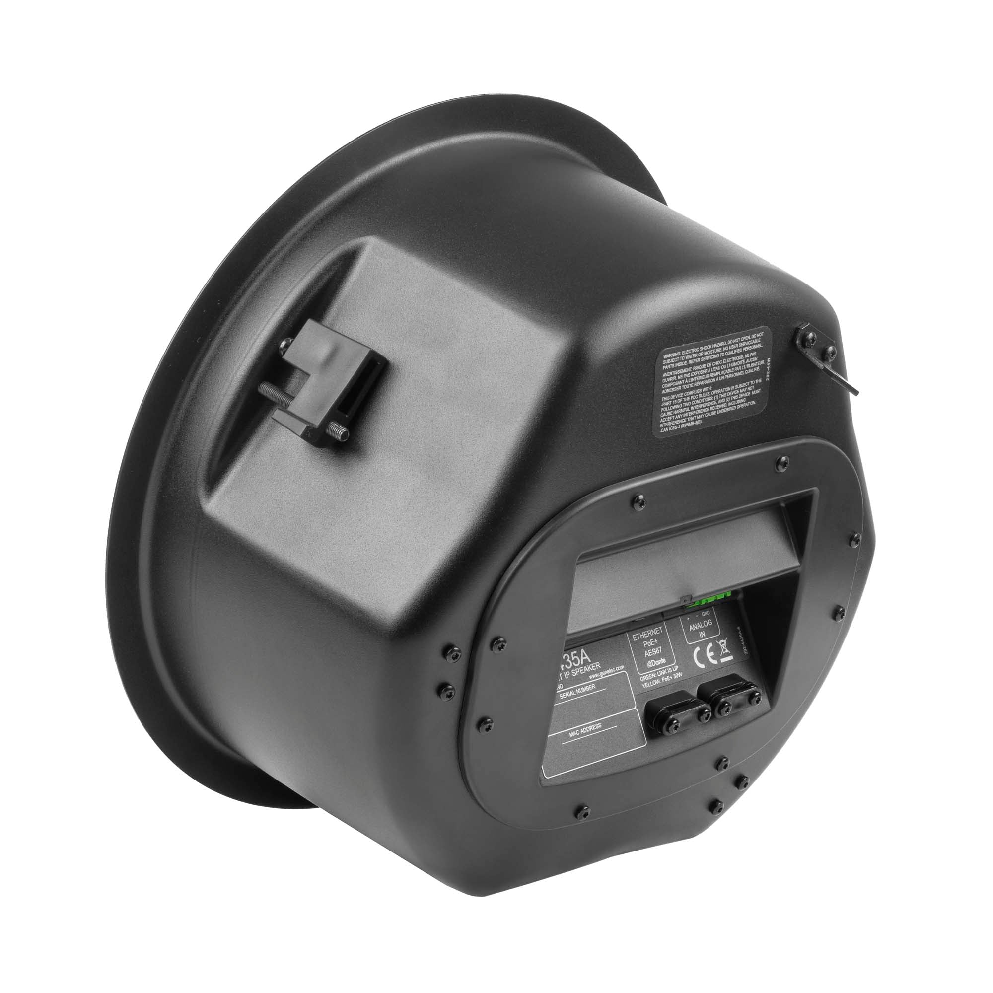 GENELEC 4435A Altavoz Smart IP Activo de Techo (PoE+ / Dante/AES67). Audio Premium de 104 dB SPL, 50W + 50W con un solo cable. Fácil Instalación y Calibración.