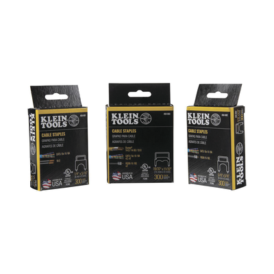 Paquete de 300 Grapas con Aislamiento,  para Cables NM (Romex®) como 14/3, 14/3G, 12/3 y otros cables de hasta 11/32'' × 19/32'' (9 mm × 15 mm).