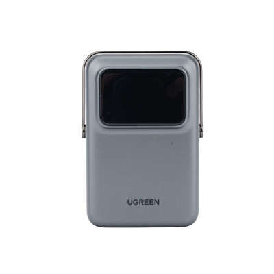 Power Bank Serie UNO Inalambrico | 10000mAh | 7.5W/20W  |  Con Emojis de Estado | Carga Rápida USB-C Bidireccional  | Pantalla TFT  Inteligente | Con Holder | Color Grey.