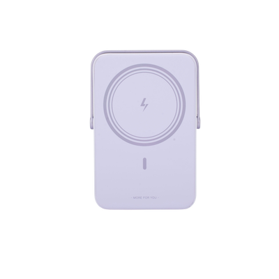 Power Bank Serie UNO Inalambrico | 10000mAh | 7.5W/20W  |  Con Emojis de Estado | Carga Rápida USB-C Bidireccional  | Pantalla TFT  Inteligente | Con Holder | Color Purple.